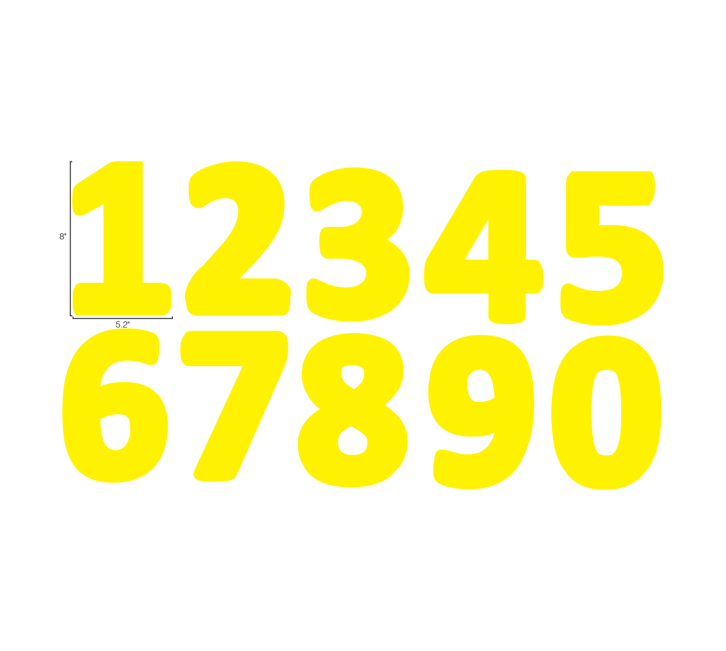 Numbers Full Set- Durable Matte Laminated Vinyl