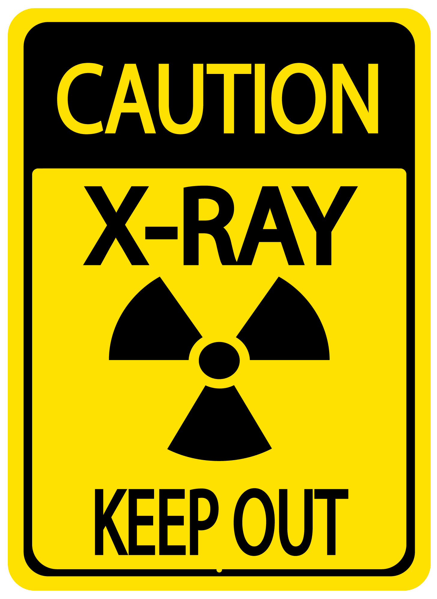 Caution "X-Ray, Keep Out" Durable Matte Laminated Vinyl Floor Sign- Various Sizes Available