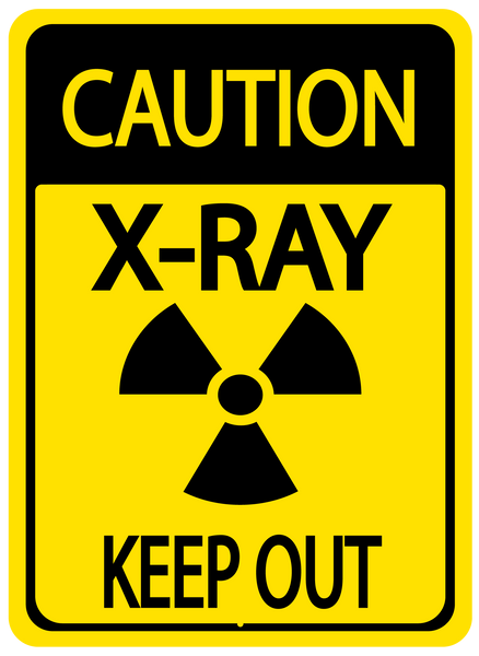 Caution "X-Ray, Keep Out" Durable Matte Laminated Vinyl Floor Sign- Various Sizes Available