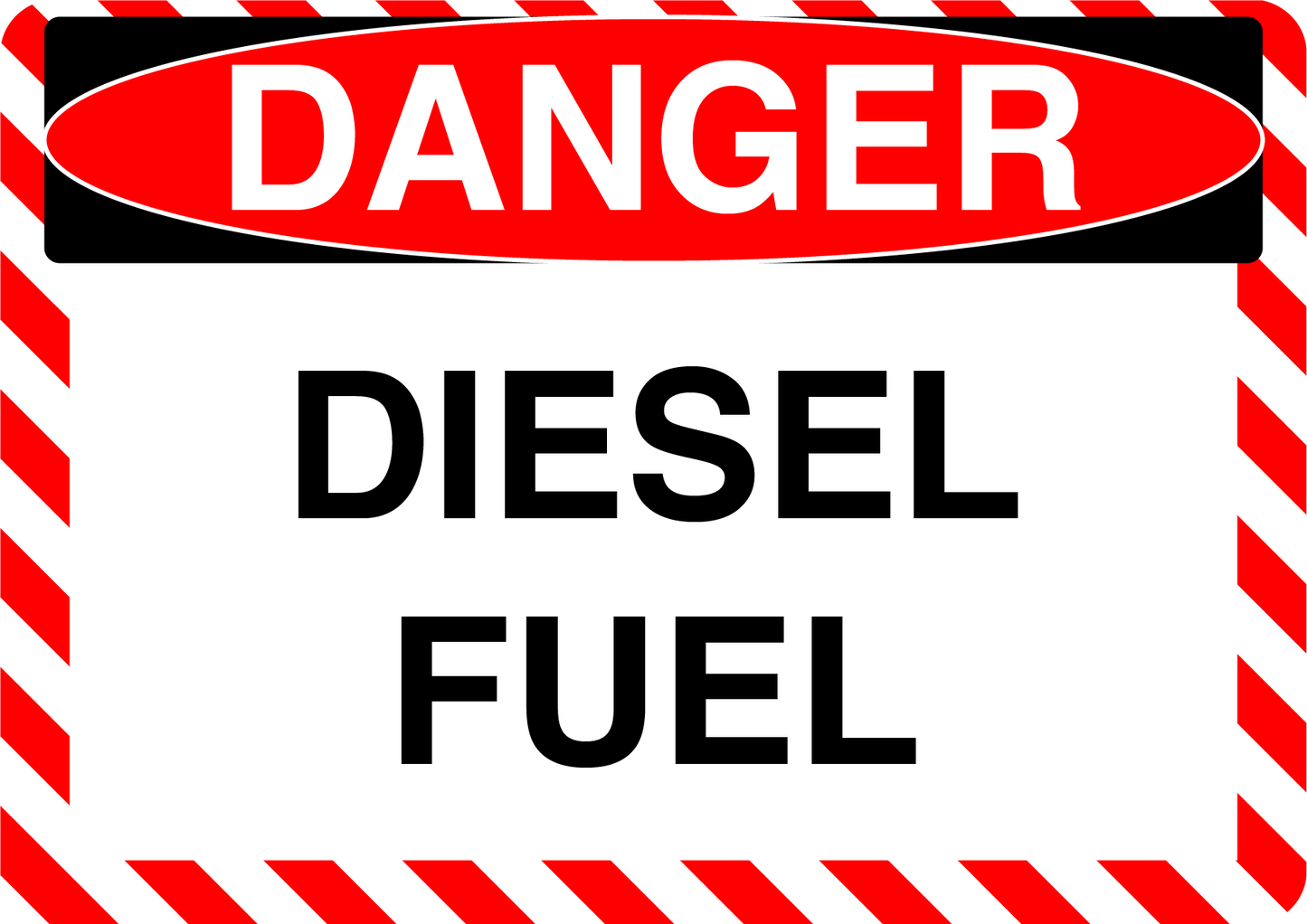 Danger "Diesel Fuel" Durable Matte Laminated Vinyl Floor Sign- Various Sizes Available