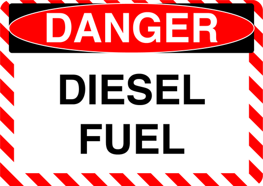 Danger "Diesel Fuel" Durable Matte Laminated Vinyl Floor Sign- Various Sizes Available