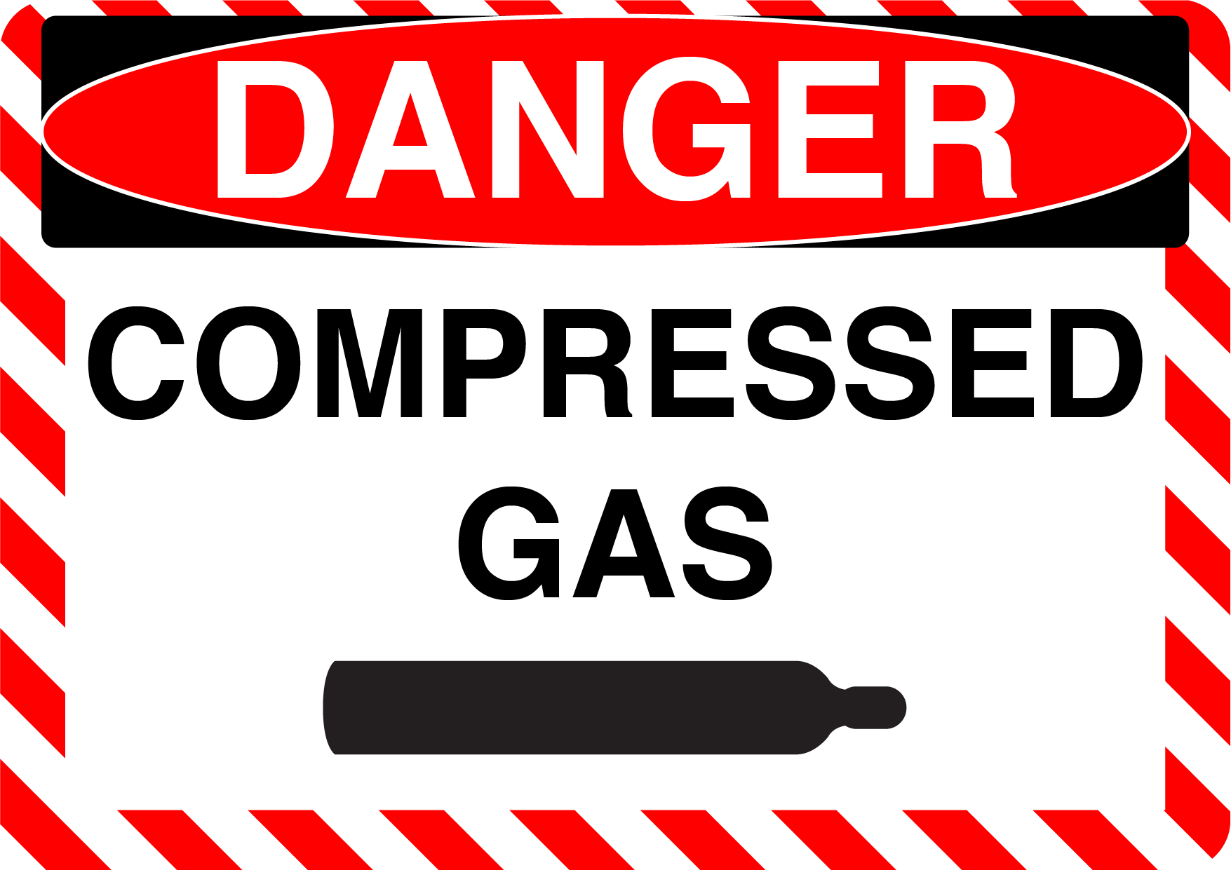Danger "Compressed Gas" Durable Matte Laminated Vinyl Floor Sign- Various Sizes Available