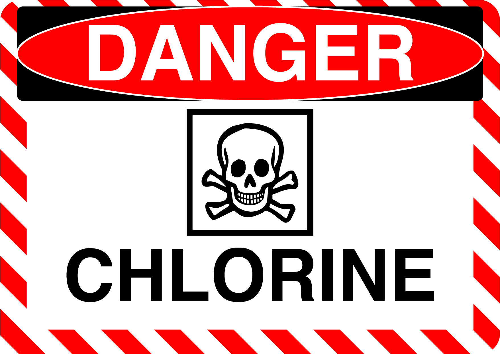 Danger "Chlorine" Version 2, Durable Matte Laminated Vinyl Floor Sign- Various Sizes Available