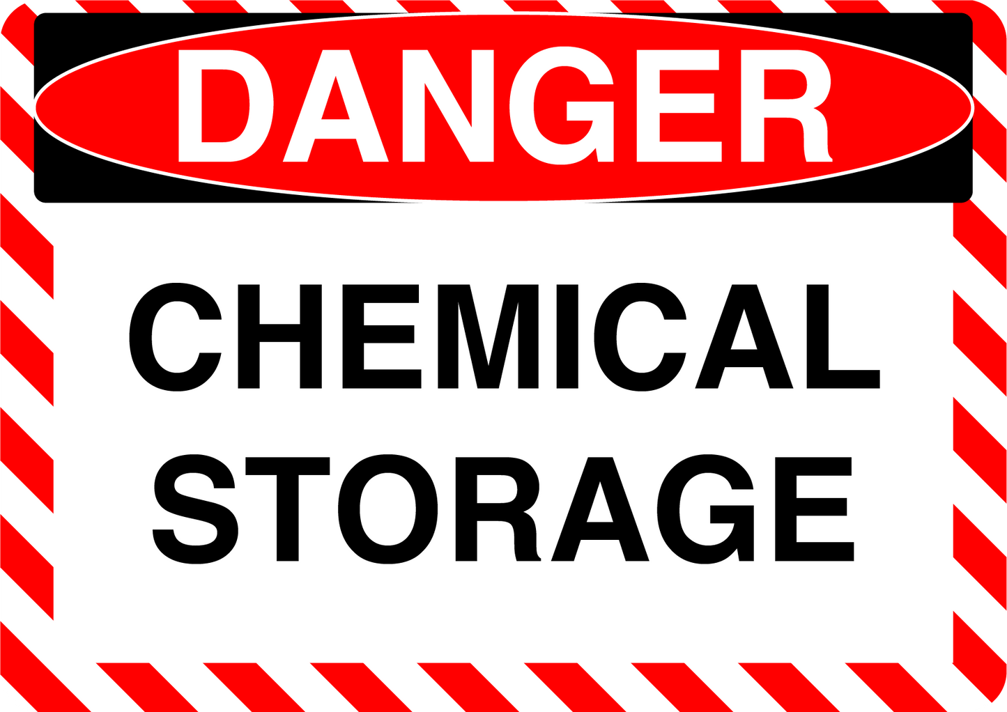 Danger "Chemical Storage" Version 2, Durable Matte Laminated Vinyl Floor Sign- Various Sizes Available