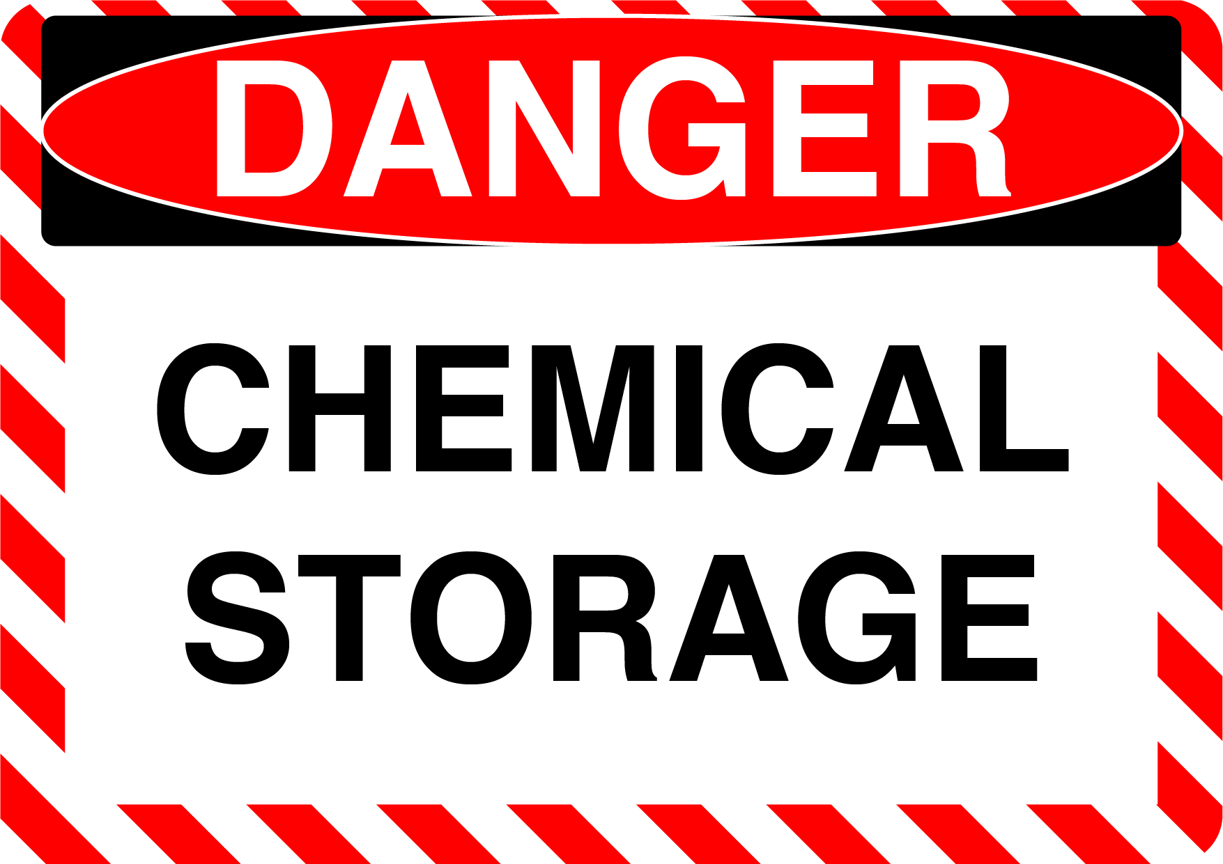 Danger "Chemical Storage" Version 2, Durable Matte Laminated Vinyl Floor Sign- Various Sizes Available