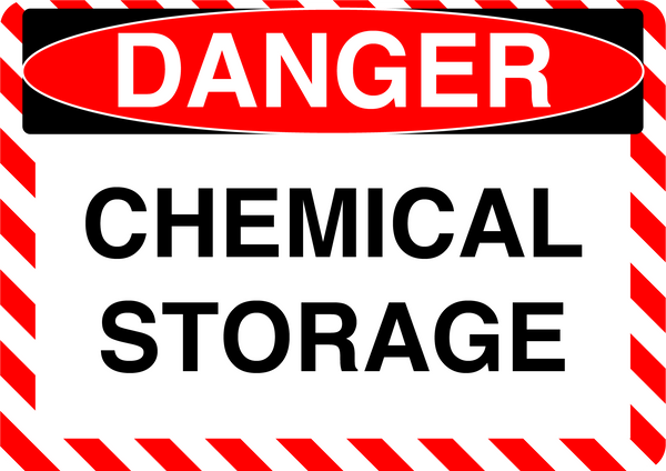 Danger "Chemical Storage" Version 2, Durable Matte Laminated Vinyl Floor Sign- Various Sizes Available