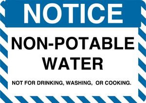 Notice "Non-Potable Water" Durable Matte Laminated Vinyl Floor Sign- Various Sizes Available