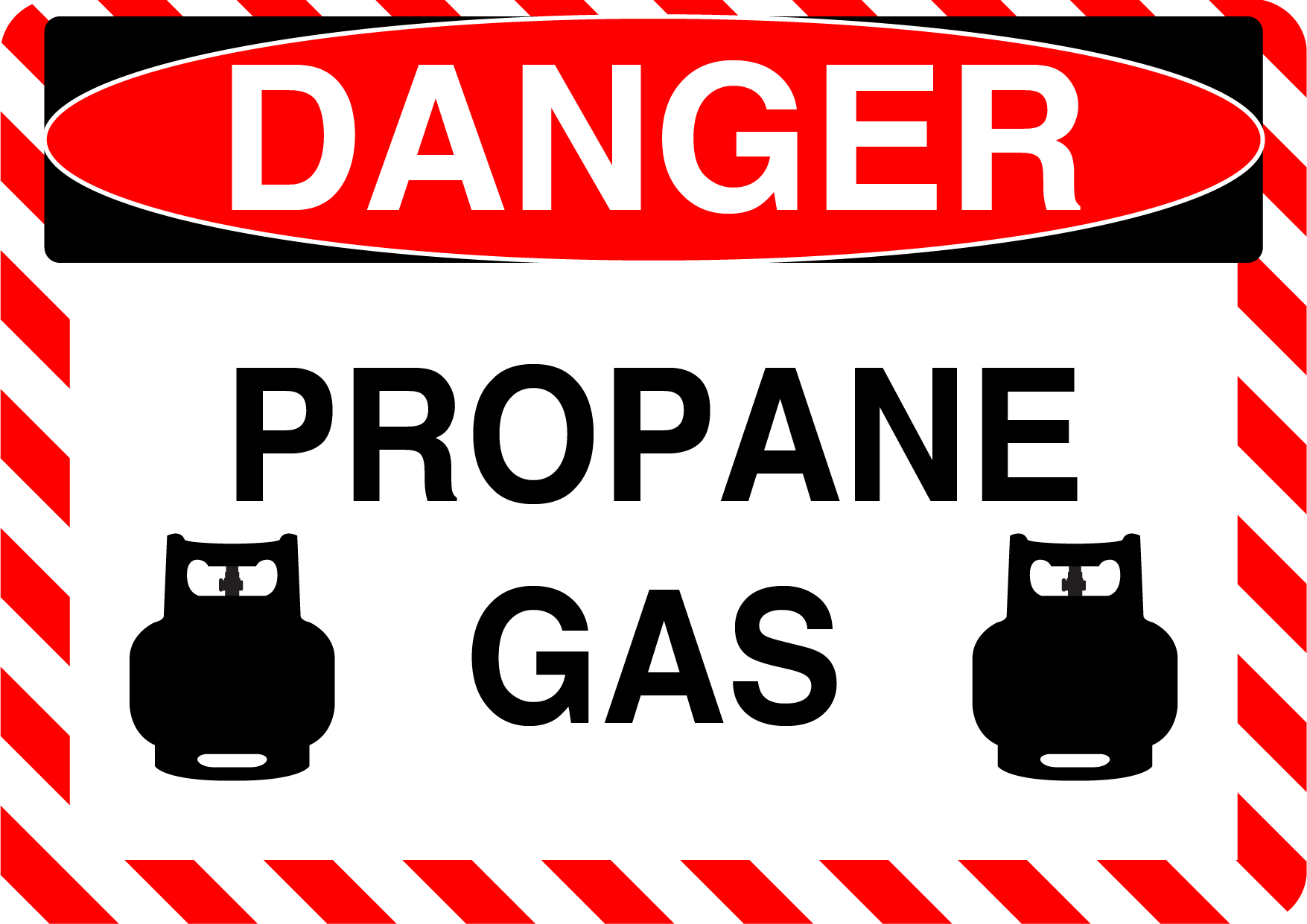 Danger "Propane Gas" Version 2, Durable Matte Laminated Vinyl Floor Sign- Various Sizes Available