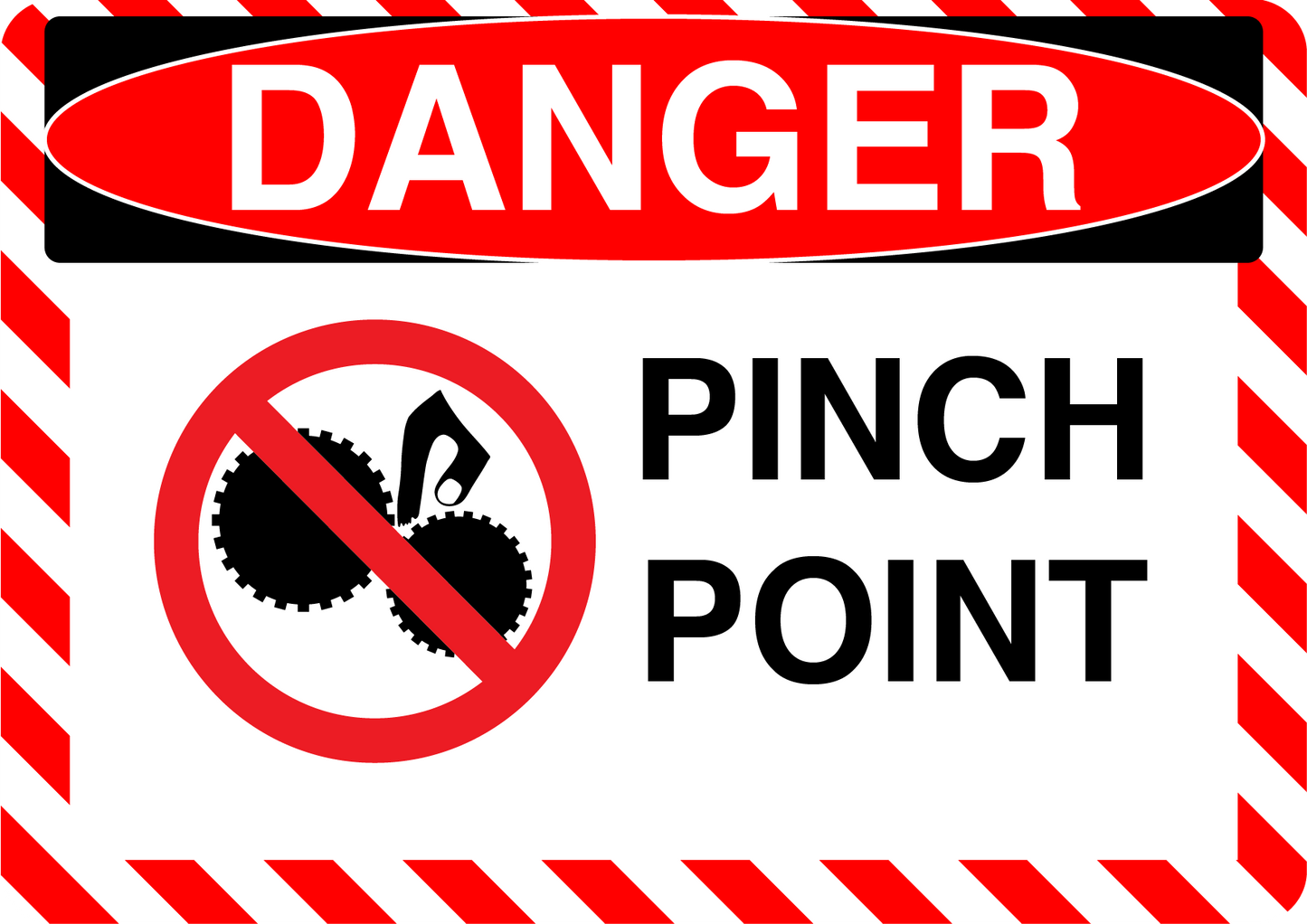 Danger "Pinch Point" Durable Matte Laminated Vinyl Floor Sign- Various Sizes Available