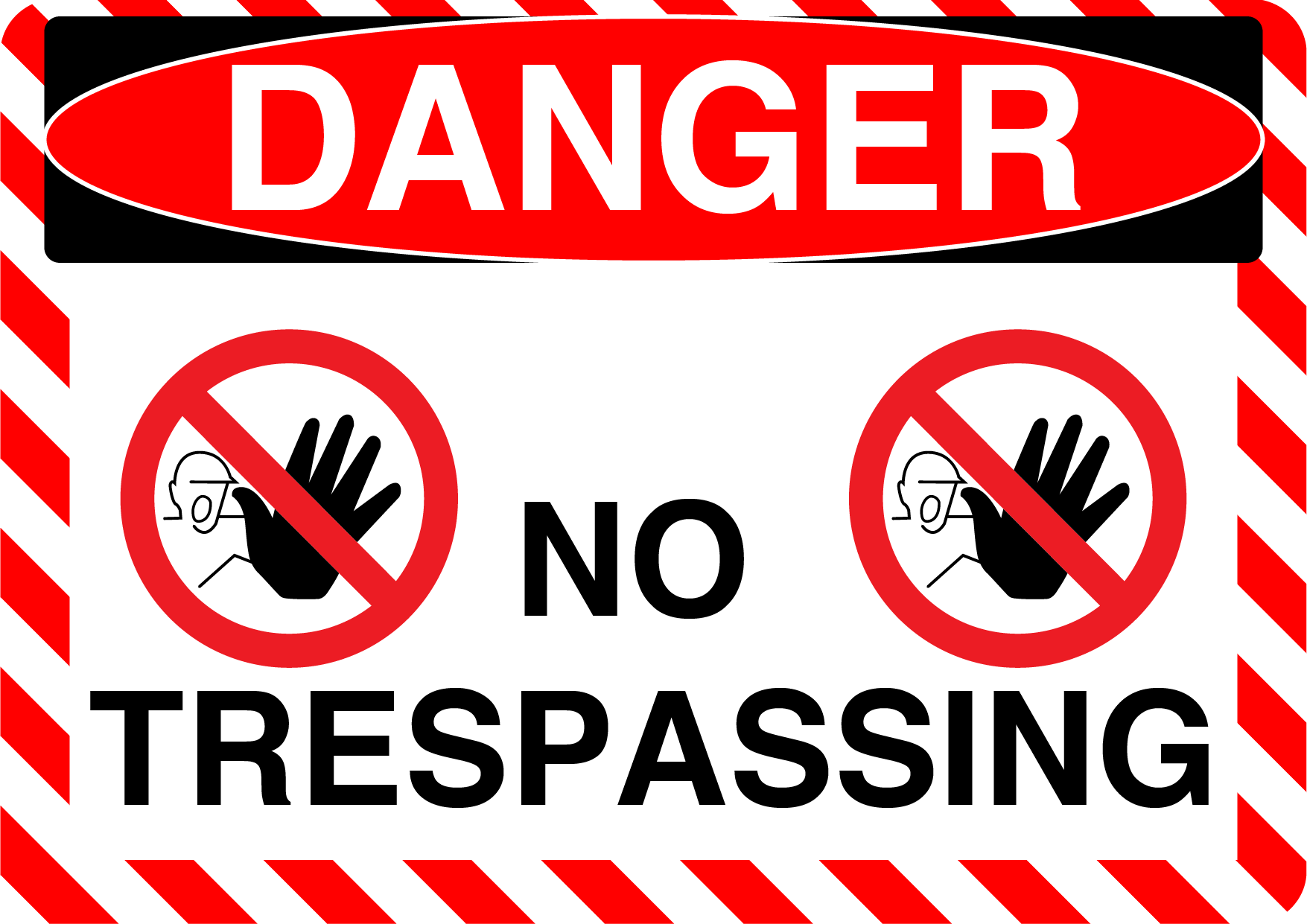 Danger "No Trespassing" Durable Matte Laminated Vinyl Floor Sign- Various Sizes Available