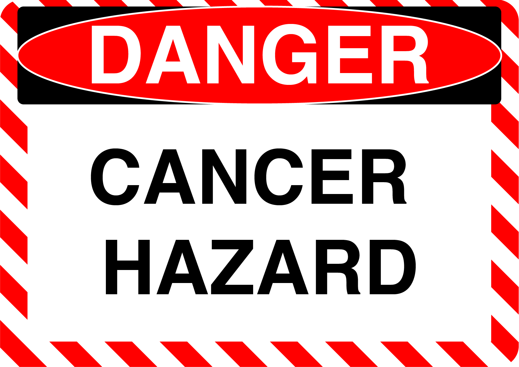 Danger "Cancer Hazard" Durable Matte Laminated Vinyl Floor Sign- Various Sizes Available