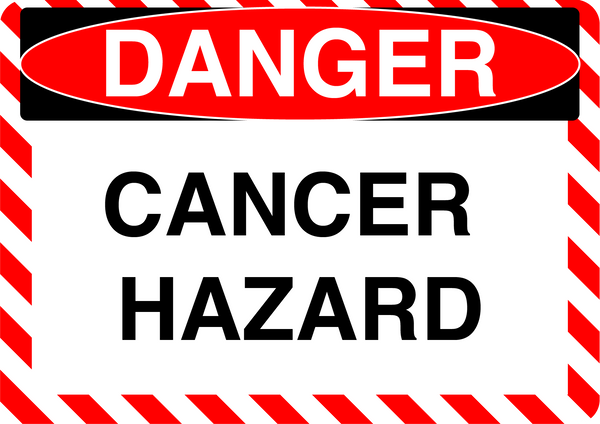 Danger "Cancer Hazard" Durable Matte Laminated Vinyl Floor Sign- Various Sizes Available