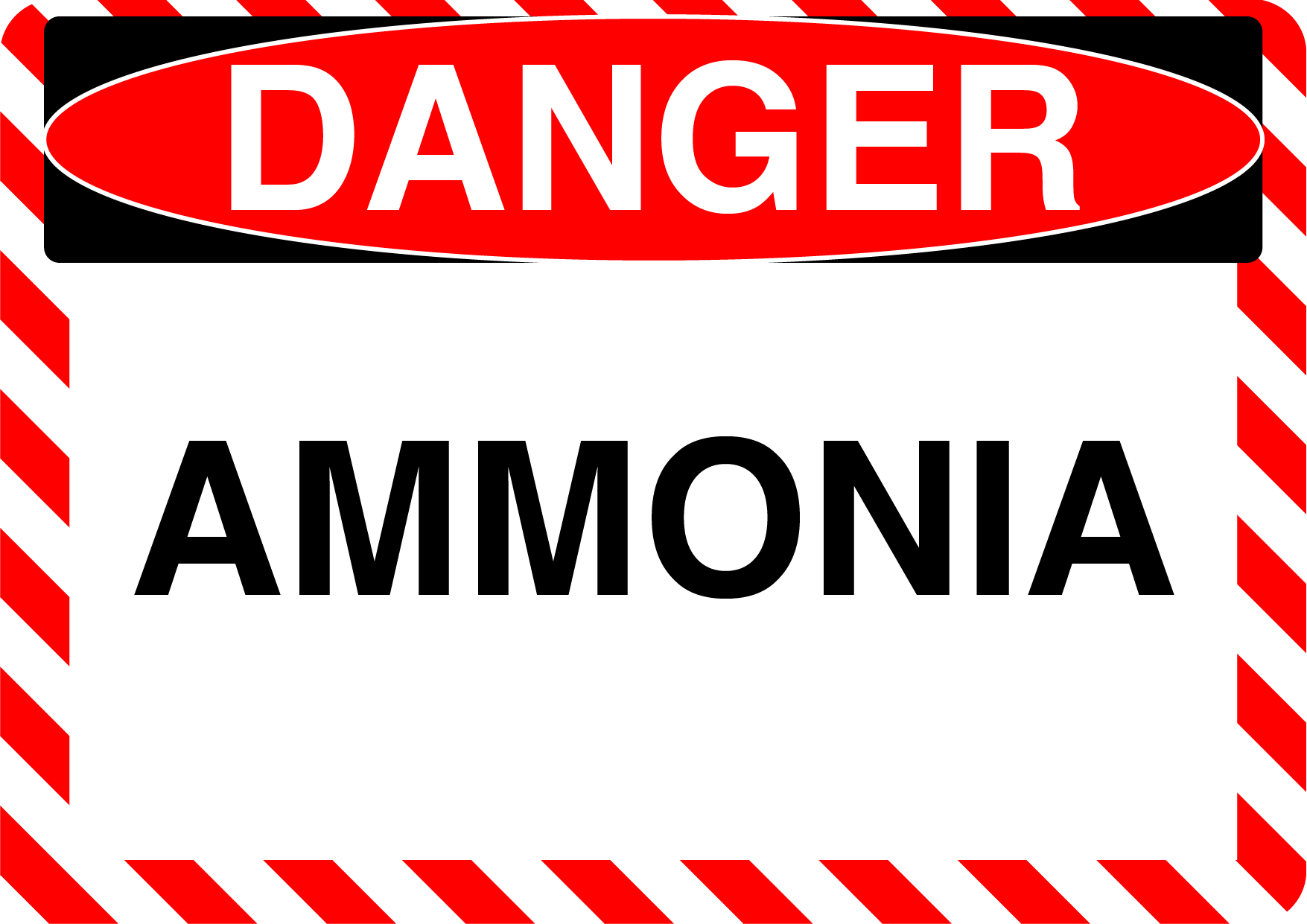 Danger "Ammonia" Durable Matte Laminated Vinyl Floor Sign- Various Sizes Available