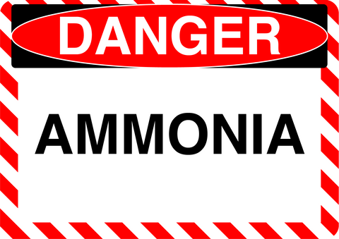 Danger "Ammonia" Durable Matte Laminated Vinyl Floor Sign- Various Sizes Available