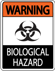 "Warning, Biological Hazard" Durable Matte Laminated Vinyl Floor Sign- Various Sizes Available