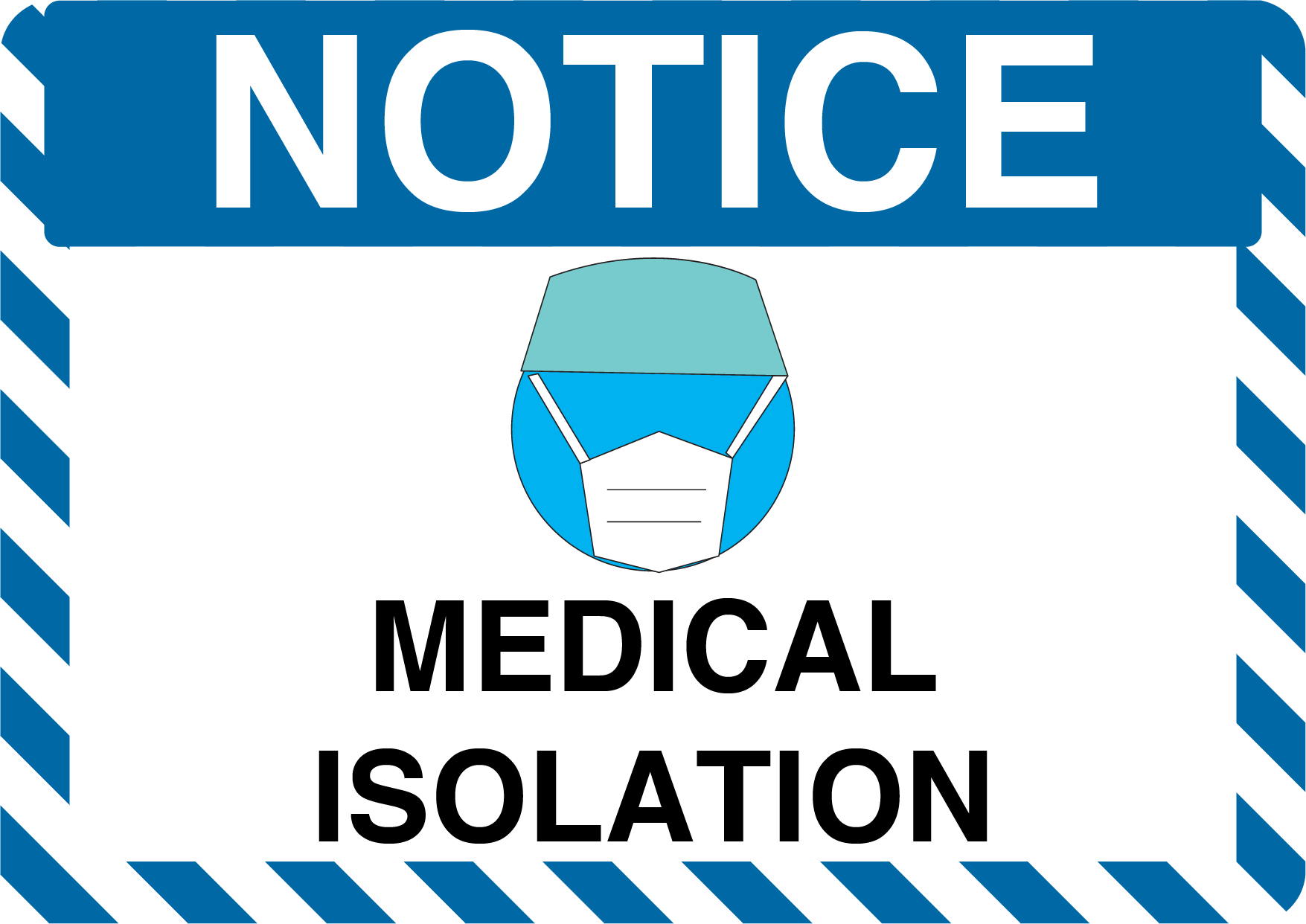 Notice "Medical Isolation” Durable Matte Laminated Vinyl Floor Sign- Various Sizes Available
