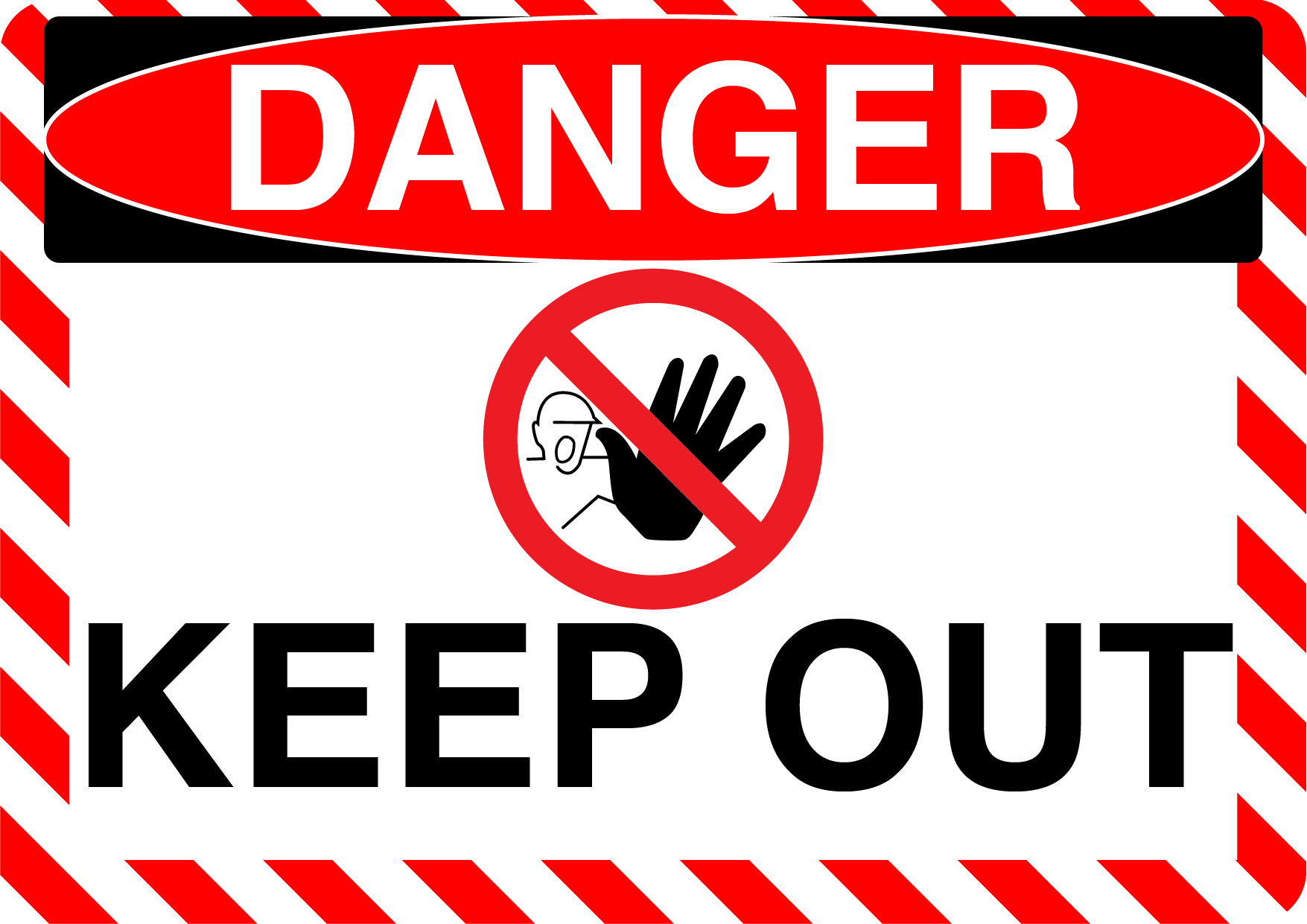 Danger "Keep Out" Durable Matte Laminated Vinyl Floor Sign- Various Sizes Available