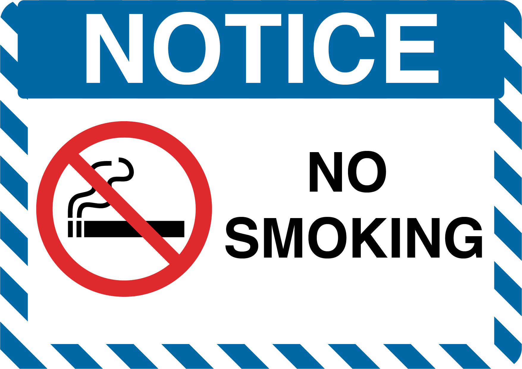 Notice "No Smoking" Durable Matte Laminated Vinyl Floor Sign- Various Sizes Available