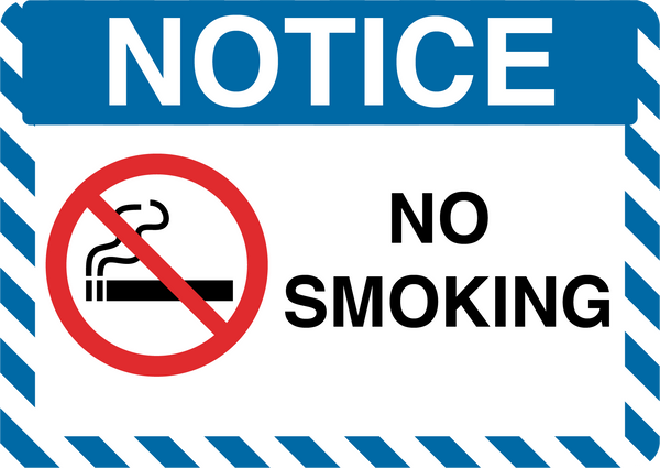 Notice "No Smoking" Durable Matte Laminated Vinyl Floor Sign- Various Sizes Available