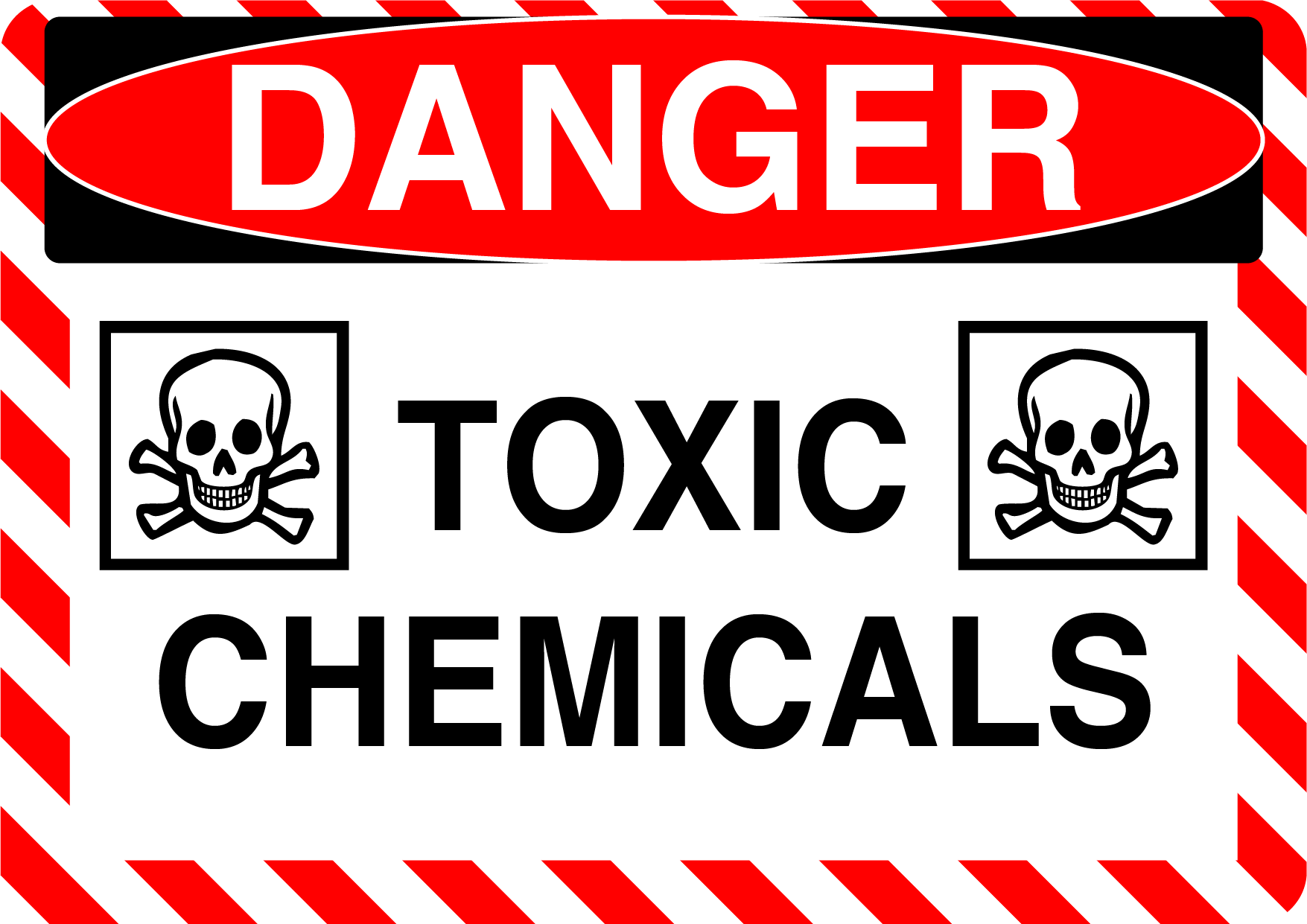 Danger "Toxic Chemicals" Durable Matte Laminated Vinyl Floor Sign- Various Sizes Available