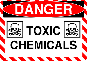 Danger "Toxic Chemicals" Durable Matte Laminated Vinyl Floor Sign- Various Sizes Available