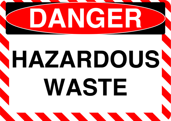 Danger "Hazardous Waste" Durable Matte Laminated Vinyl Floor Sign- Various Sizes Available