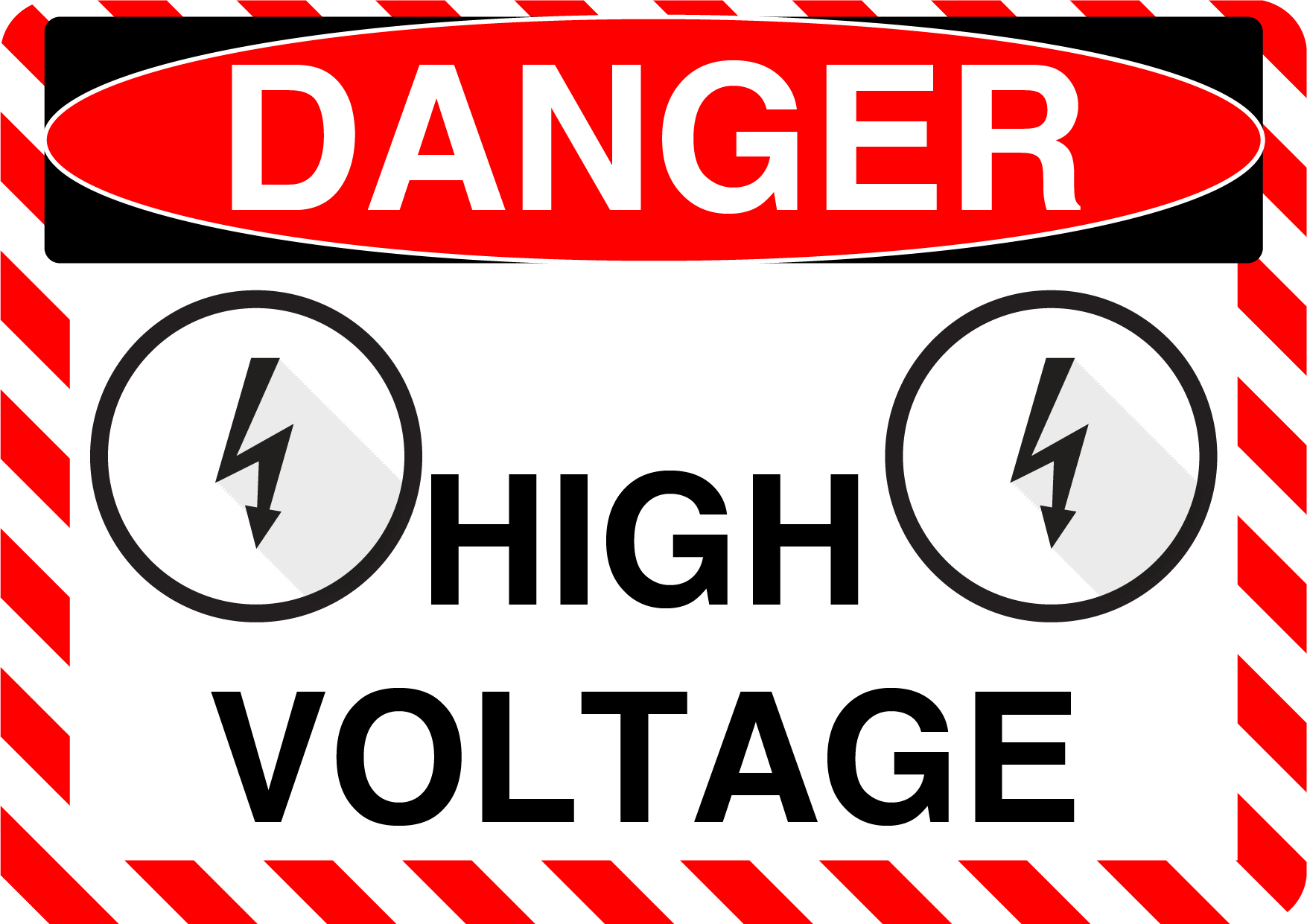 Danger "High Voltage" Durable Matte Laminated Vinyl Floor Sign- Various Sizes Available