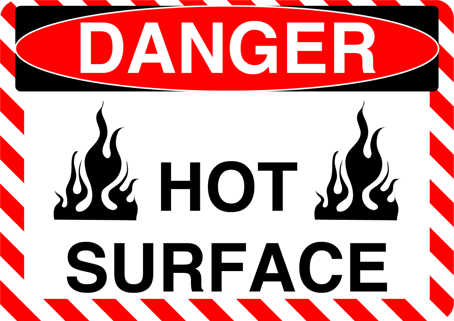 Danger "Hot Surface" Durable Matte Laminated Vinyl Floor Sign- Various Sizes Available