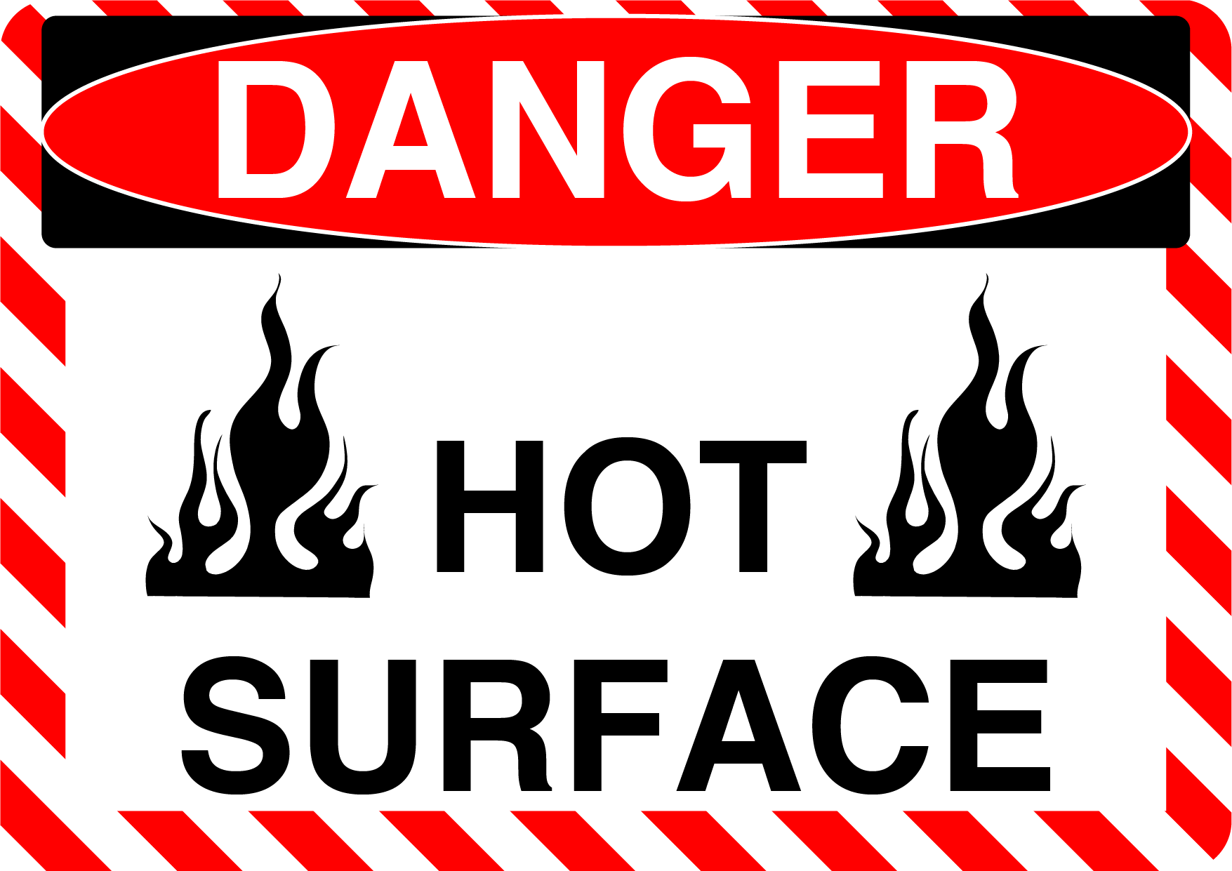 Danger "Hot Surface" Durable Matte Laminated Vinyl Floor Sign- Various Sizes Available
