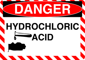 Danger "Hydrochloric Acid" Durable Matte Laminated Vinyl Floor Sign- Various Sizes Available