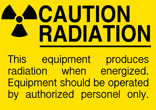 Caution Radiation "Equipment Produces Radiation and Should Be Operated by Authorized Personnel Only" Durable Matte Laminated Vinyl Floor Sign- Various Sizes Available