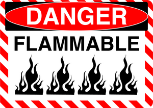 Danger "Flammable" Version 2, Durable Matte Laminated Vinyl Floor Sign- Various Sizes Available