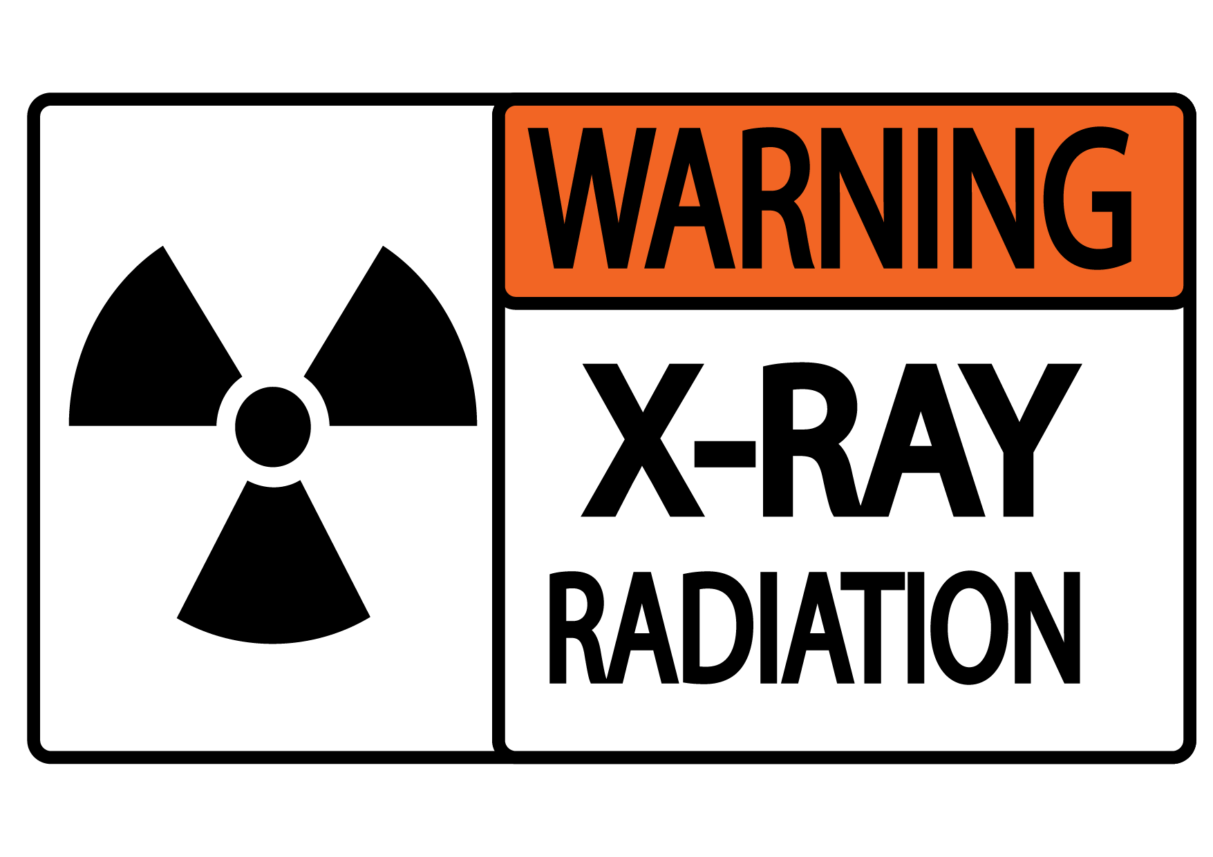 "Warning, X-Ray Radiation" Durable Matte Laminated Vinyl Floor Sign- Various Sizes Available
