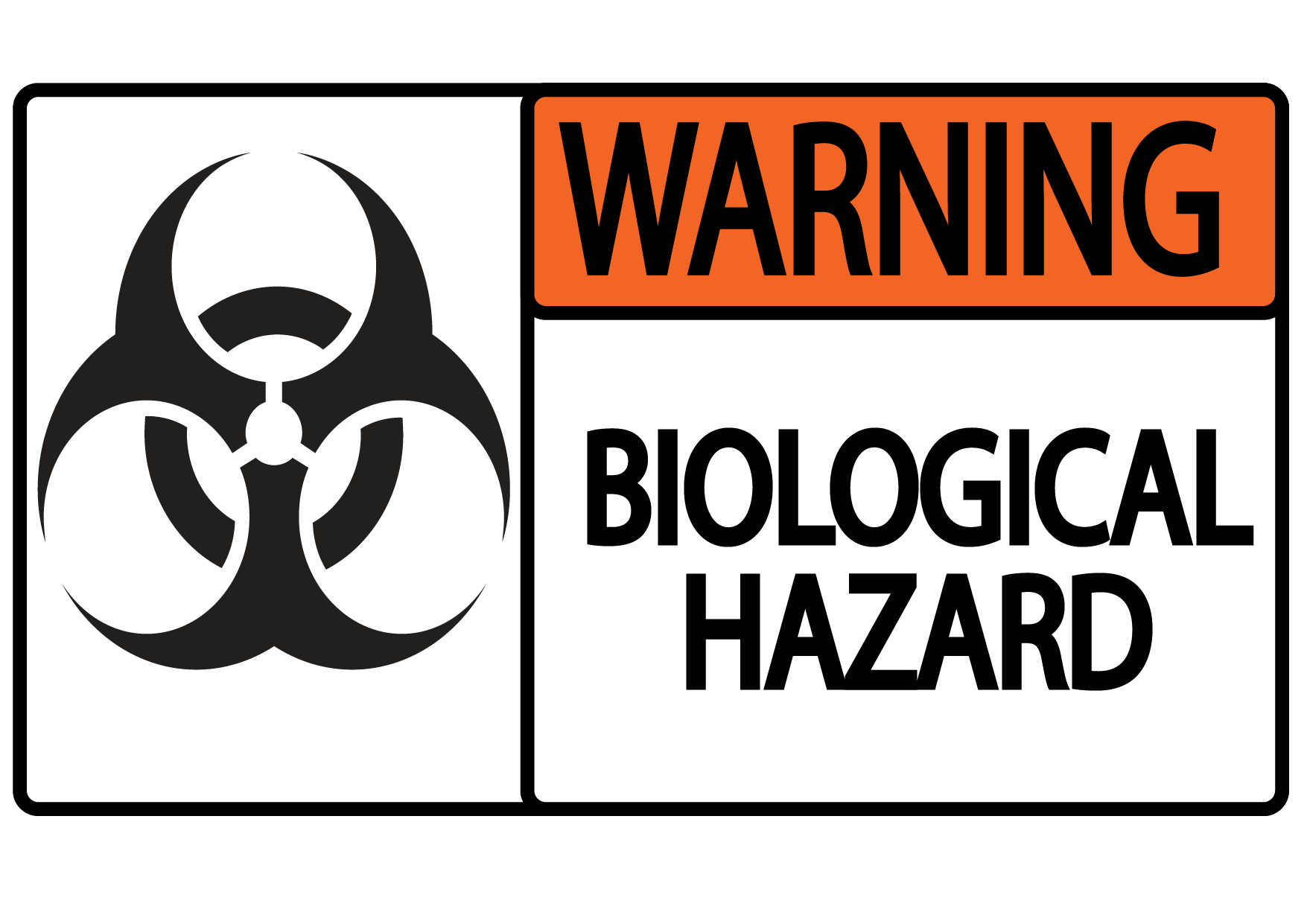 Warning "Biological Hazard" Durable Matte Laminated Vinyl Floor Sign- Various Sizes Available