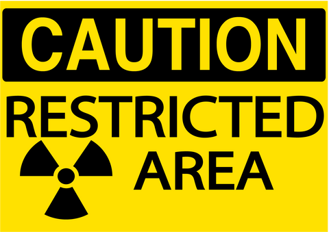 Caution "Restricted Area" Durable Matte Laminated Vinyl Floor Sign- Various Sizes Available