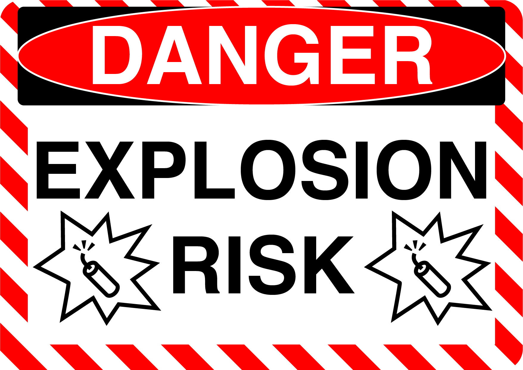 Danger "Explosion Risk" Version 2, Durable Matte Laminated Vinyl Floor Sign- Various Sizes Available