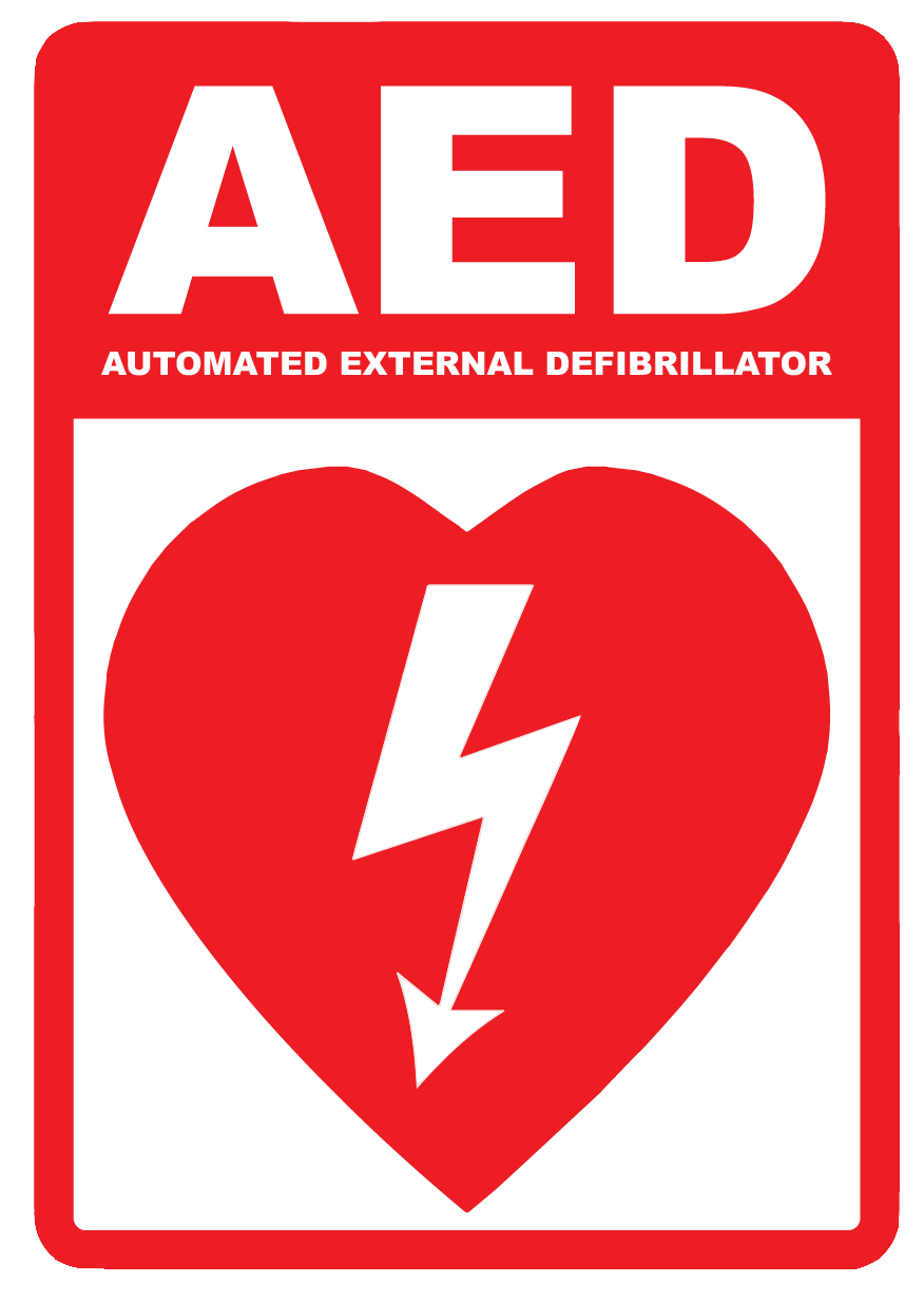 "AED (Automated External Defibrillator)" Coroplast Sign