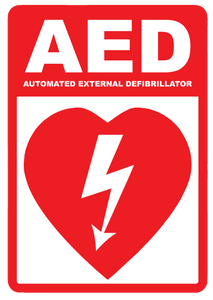 "AED (Automated External Defibrillator)" Laminated Aluminum 2-Way Sign