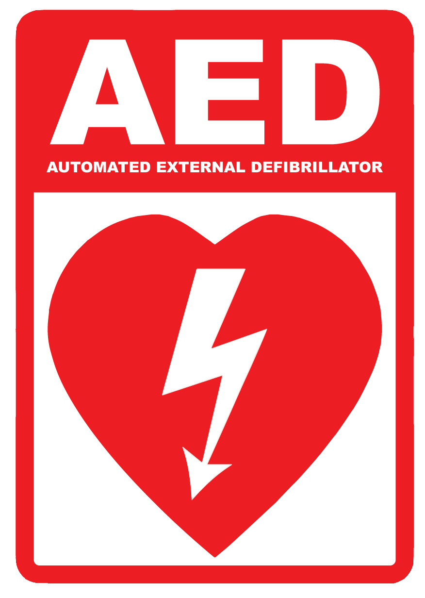 "AED (Automated External Defibrillator)" Laminated Aluminum Sign