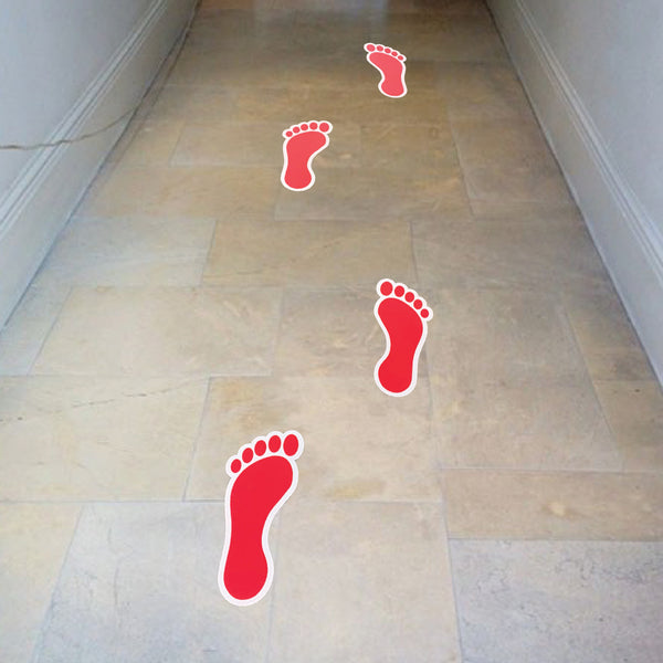 5S Bare Footprints- Durable Matte Laminated Vinyl Floor Markers- Various Sizes Available