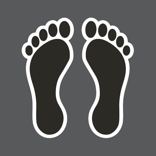 5S Bare Footprints- Durable Matte Laminated Vinyl Floor Markers- Various Sizes Available
