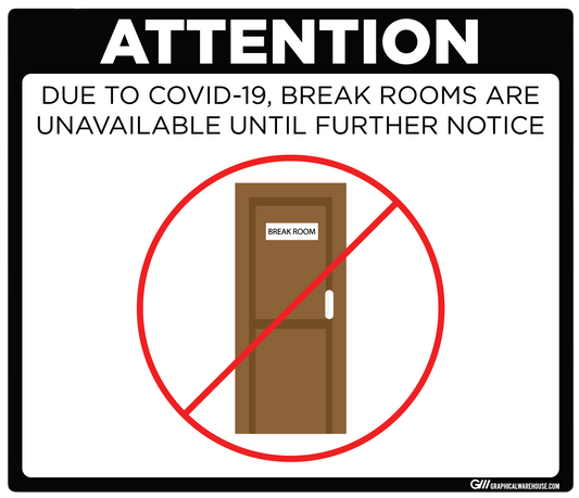 "Break Room Unavailable" Adhesive Durable Vinyl Decal- Various Sizes/Colors Available