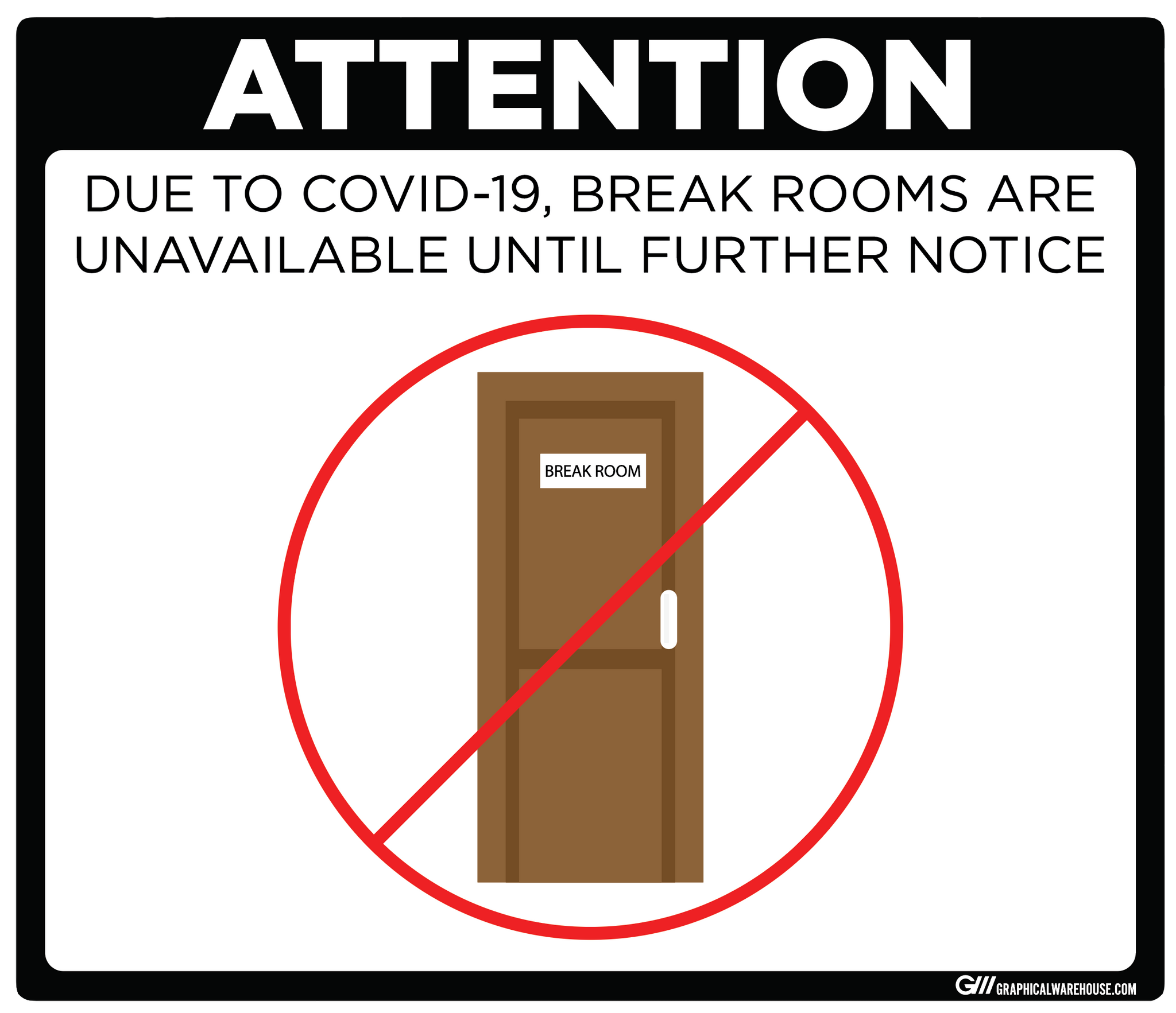 "Break Room Unavailable" Adhesive Durable Vinyl Decal- Various Sizes/Colors Available