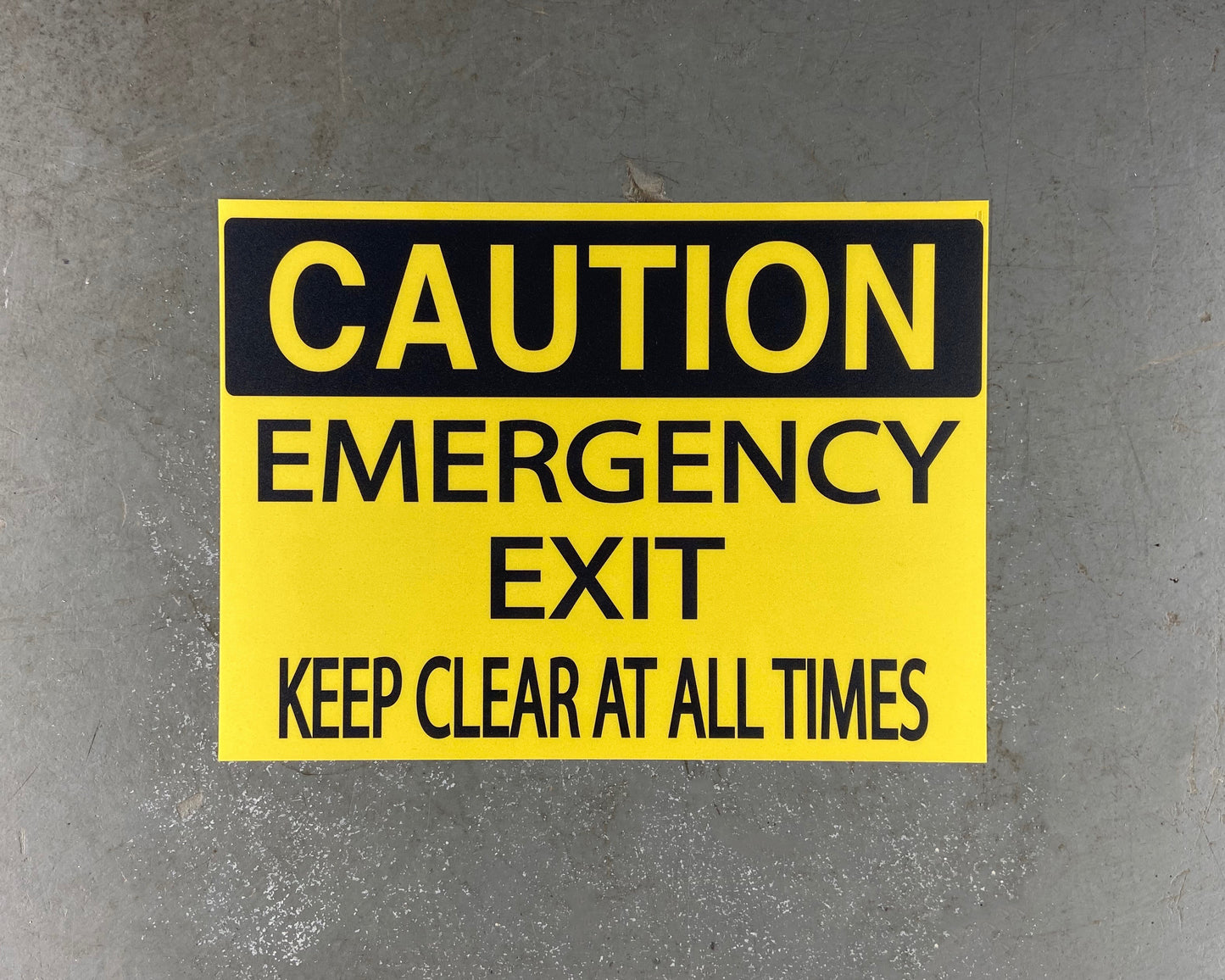 Caution "Emergency Exit" Durable Matte Laminated Vinyl Floor Sign- Various Sizes Available