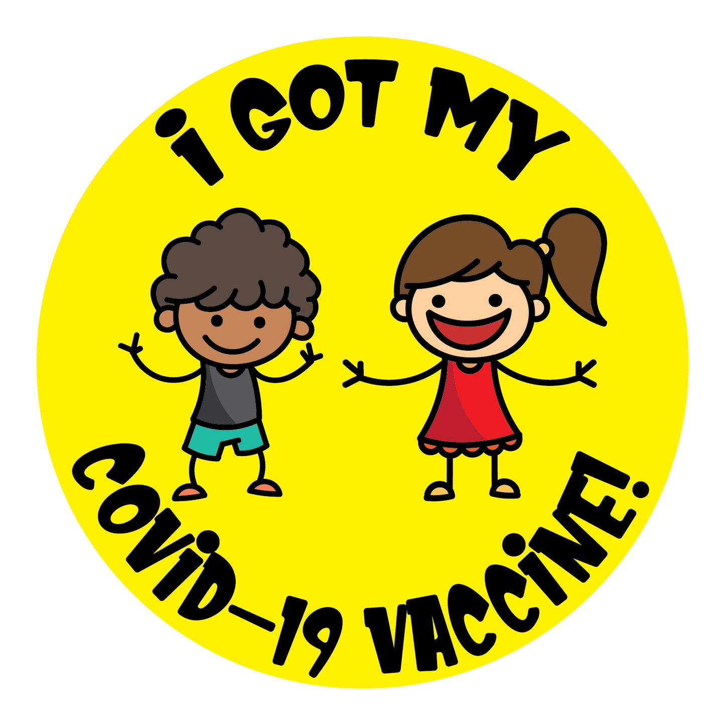 "COVID-19 Vaccinated" Adhesive Durable Vinyl Sticker Pack- 1x1”