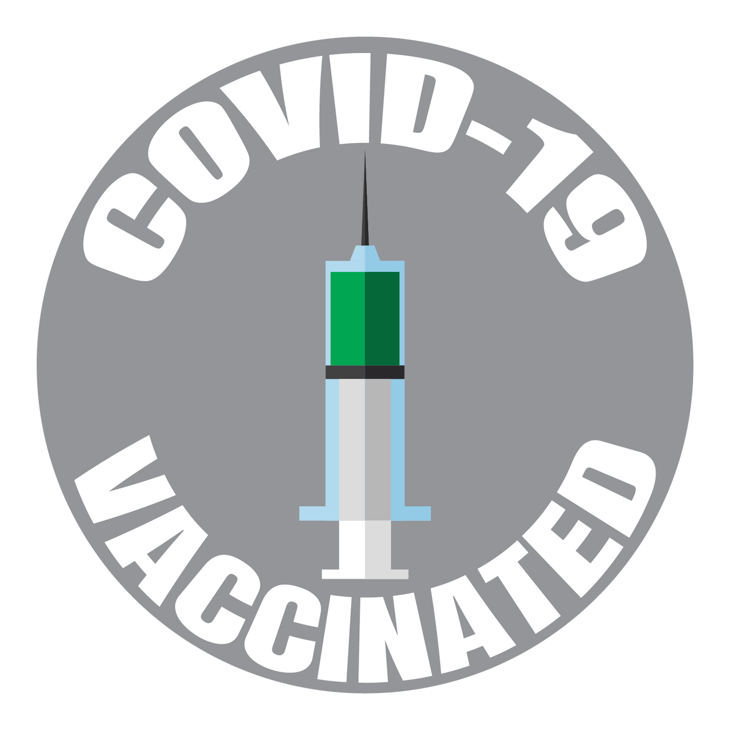 "COVID-19 Vaccinated" Adhesive Durable Vinyl Sticker Pack- 1x1”