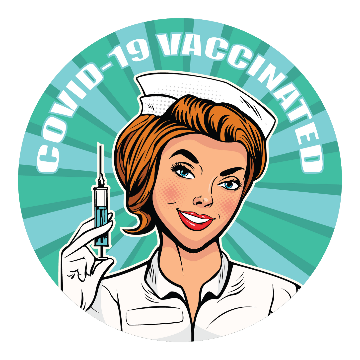 "COVID-19 Vaccinated" Adhesive Durable Vinyl Sticker Pack- 1x1”