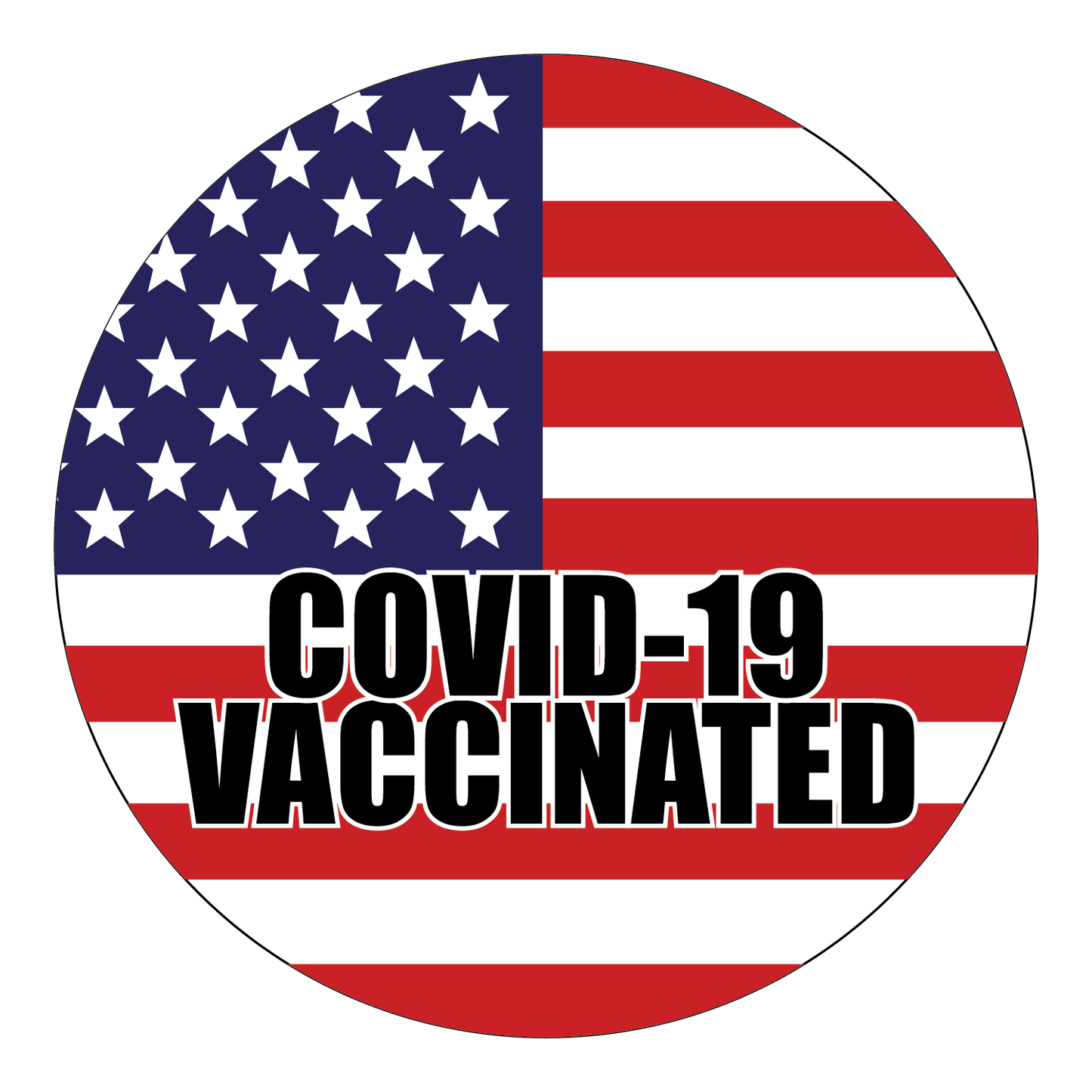 "COVID-19 Vaccinated" Adhesive Durable Vinyl Sticker Pack- 1x1”