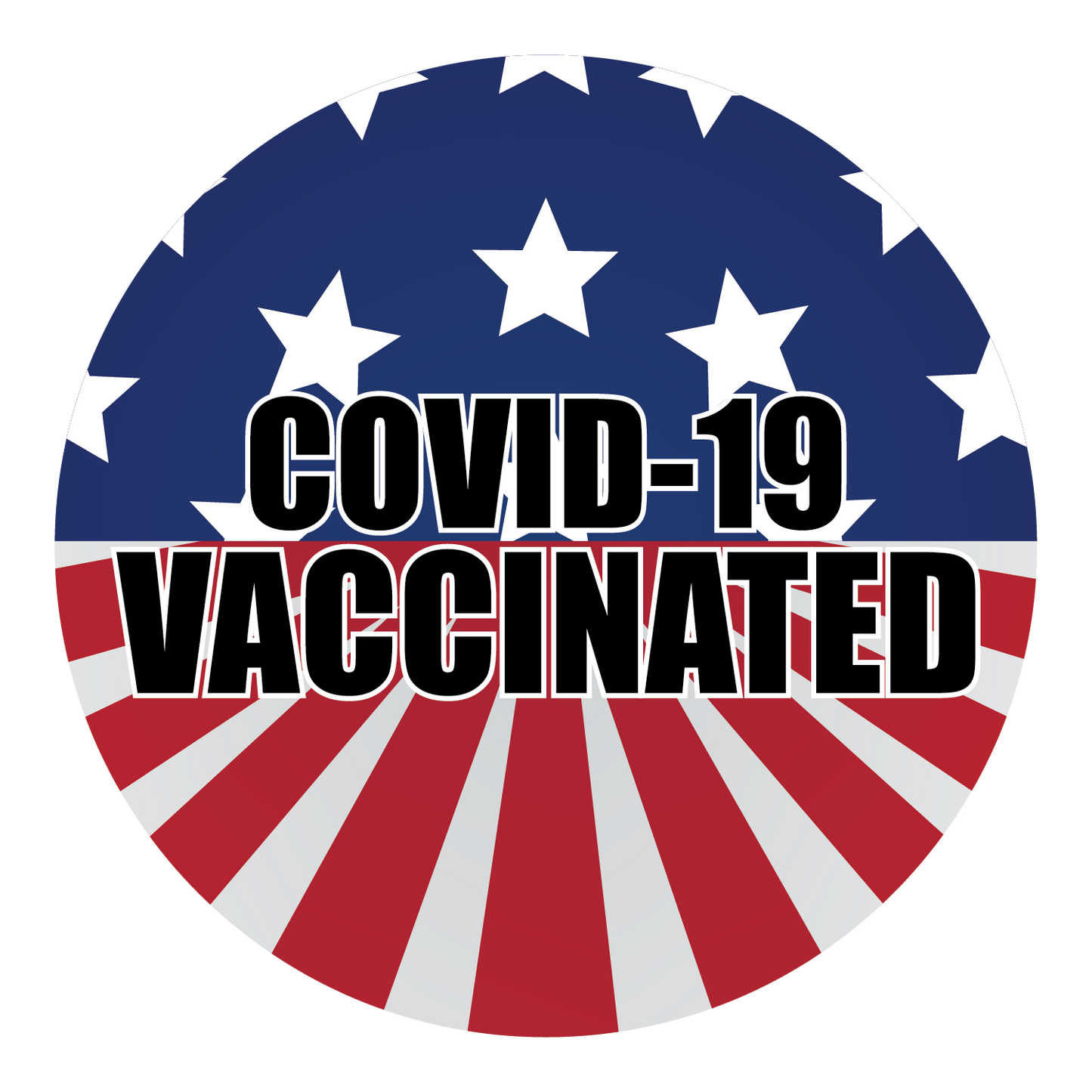 "COVID-19 Vaccinated" Adhesive Durable Vinyl Sticker Pack- 1x1”