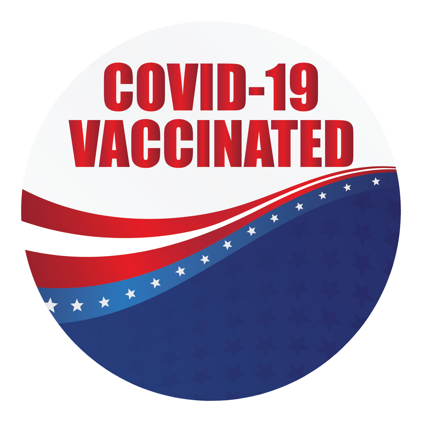 "COVID-19 Vaccinated" Adhesive Durable Vinyl Sticker Pack- 1x1”